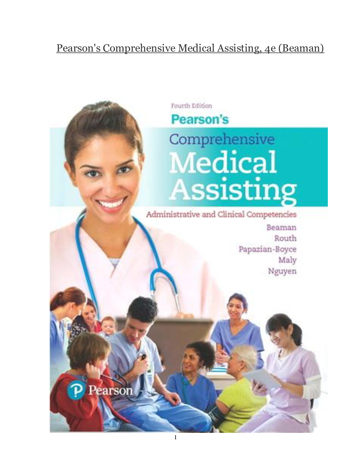 Preview image for Pearsons Comprehensive Medical Assisting, Administrative And Clinical Competencies TEST BANK, 4th Edition_2022/2023